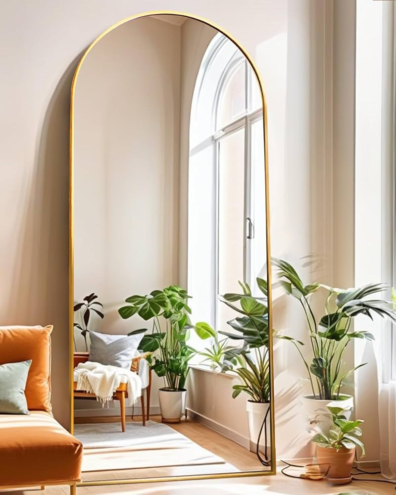 Amazon.co.jp: KOMCOTE 71x28インチ アーチ型フロアミラー